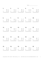 One Decimal Problem Set BD Report Template
