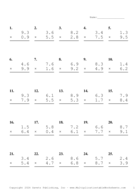 One Decimal Problem Set BF Report Template