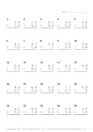 One Decimal Problem Set F Report Template