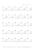 One Decimal Problem Set K Report Template