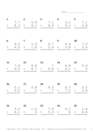 One Decimal Problem Set P Report Template