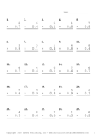 One Digit by One Decimal Problem Set B Report Template