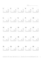 One Digit by One Decimal Problem Set D Report Template