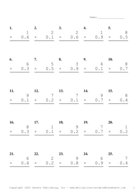 One Digit by One Decimal Problem Set F Report Template