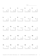 One Digit by One Decimal Problem Set G Report Template