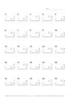 One Digit by One Decimal Problem Set H Report Template