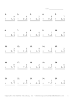 One Digit by One Decimal Problem Set N Report Template