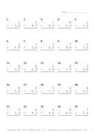 One Digit by One Decimal Problem Set P Report Template