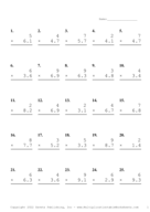 One Digit by One Decimal Problem Set Q Report Template