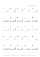 One Digit by One Decimal Problem Set R Report Template