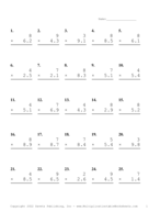 One Digit by One Decimal Problem Set S Report Template