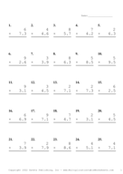 One Digit by One Decimal Problem Set T Report Template