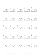 Two Decimal by One Decimal Problem Set AA Report Template