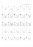 Two Decimal by One Decimal Problem Set AC Report Template