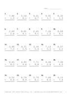 Two Decimal by One Decimal Problem Set AE Report Template