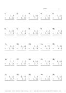 Two Decimal by One Decimal Problem Set AF Report Template