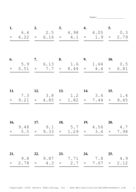 Two Decimal by One Decimal Problem Set AG Report Template