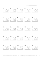 Two Decimal by One Decimal Problem Set AK Report Template