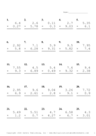Two Decimal by One Decimal Problem Set AL Report Template