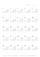 Two Decimal by One Decimal Problem Set AM Report Template