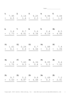 Two Decimal by One Decimal Problem Set AN Report Template