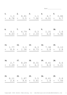 Two Decimal by One Decimal Problem Set AQ Report Template