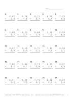 Two Decimal by One Decimal Problem Set B Report Template