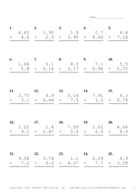 Two Decimal by One Decimal Problem Set BB Report Template