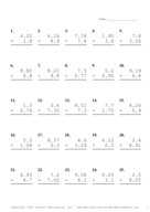 Two Decimal by One Decimal Problem Set BC Report Template