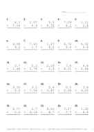 Two Decimal by One Decimal Problem Set BE Report Template