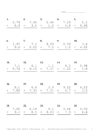 Two Decimal by One Decimal Problem Set BF Report Template