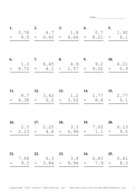 Two Decimal by One Decimal Problem Set BJ Report Template