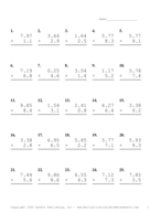 Two Decimal by One Decimal Problem Set D Report Template