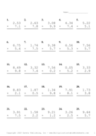 Two Decimal by One Decimal Problem Set E Report Template