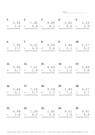 Two Decimal by One Decimal Problem Set F Report Template