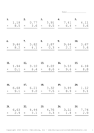 Two Decimal by One Decimal Problem Set I Report Template