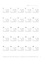 Two Decimal by One Decimal Problem Set J Report Template