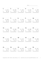 Two Decimal by One Decimal Problem Set K Report Template