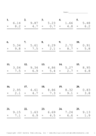 Two Decimal by One Decimal Problem Set L Report Template