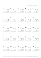 Two Decimal by One Decimal Problem Set M Report Template