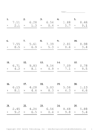 Two Decimal by One Decimal Problem Set O Report Template