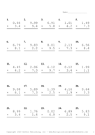 Two Decimal by One Decimal Problem Set P Report Template