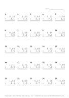 Two Decimal by One Decimal Problem Set R Report Template