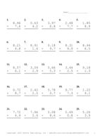 Two Decimal by One Decimal Problem Set T Report Template