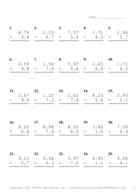 Two Decimal by One Decimal Problem Set V Report Template