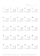 Two Decimal by One Decimal Problem Set W Report Template