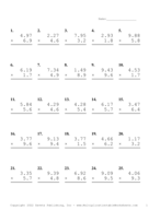 Two Decimal by One Decimal Problem Set X Report Template