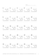 Two Decimal by One Decimal Problem Set Y Report Template