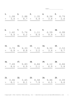 Two Decimal by One Decimal Problem Set Z Report Template