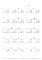 Two Decimal Problem Set AB Report Template